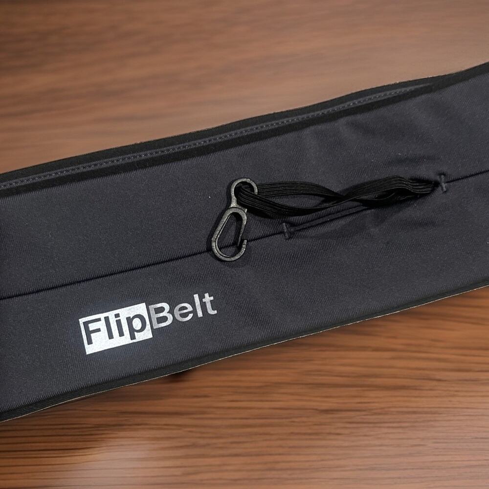 Flip Belt Classic Running And Travel Belt Black And Gray Size Medium